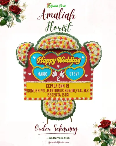 Karangan Papan Bunga Pernikahan di Cibeureum Wetan